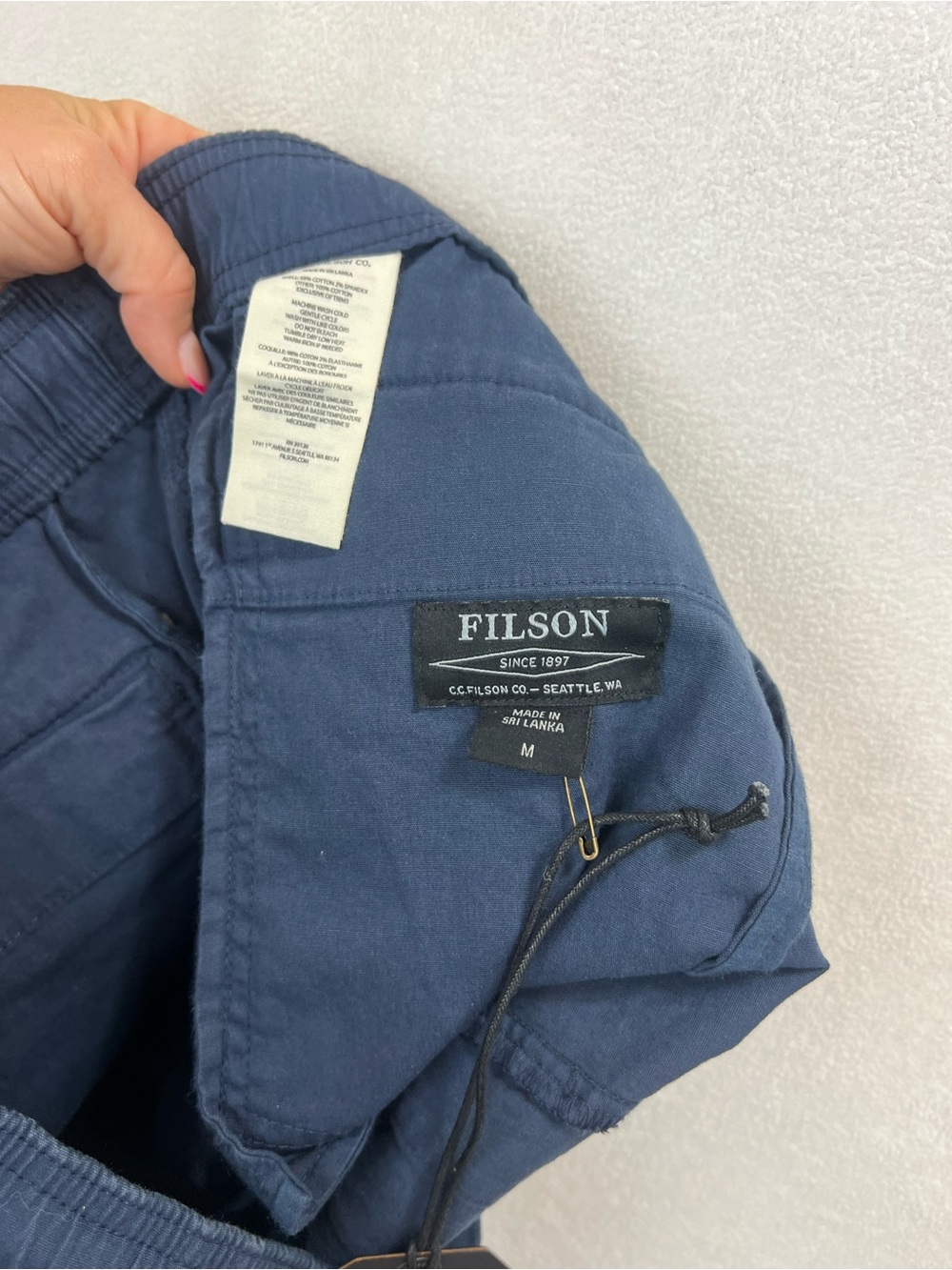 Filson Men's Dry Falls Shorts Size M Service Blue NWT Drawstring - Picture 7 of 11